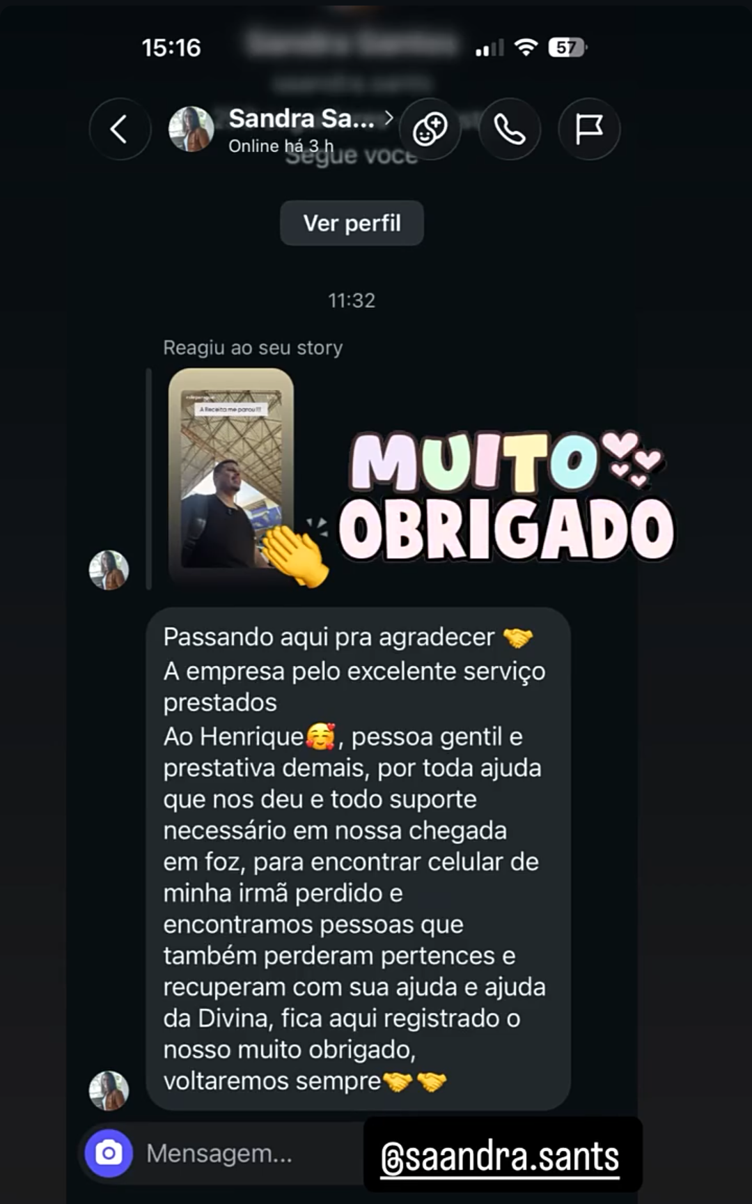 Depoimento de Sandra Santos
